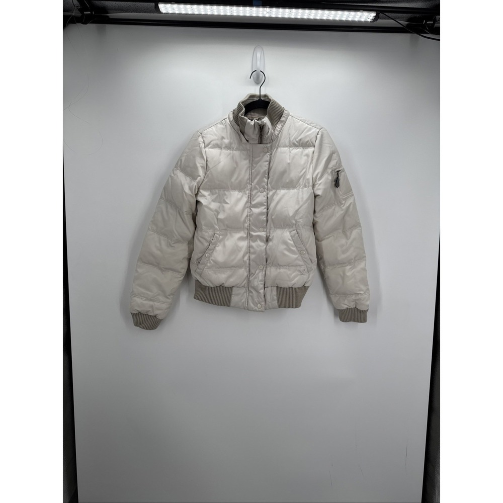 Vintage American Eagle Outfitters off-white women's feather down puffer jacket M